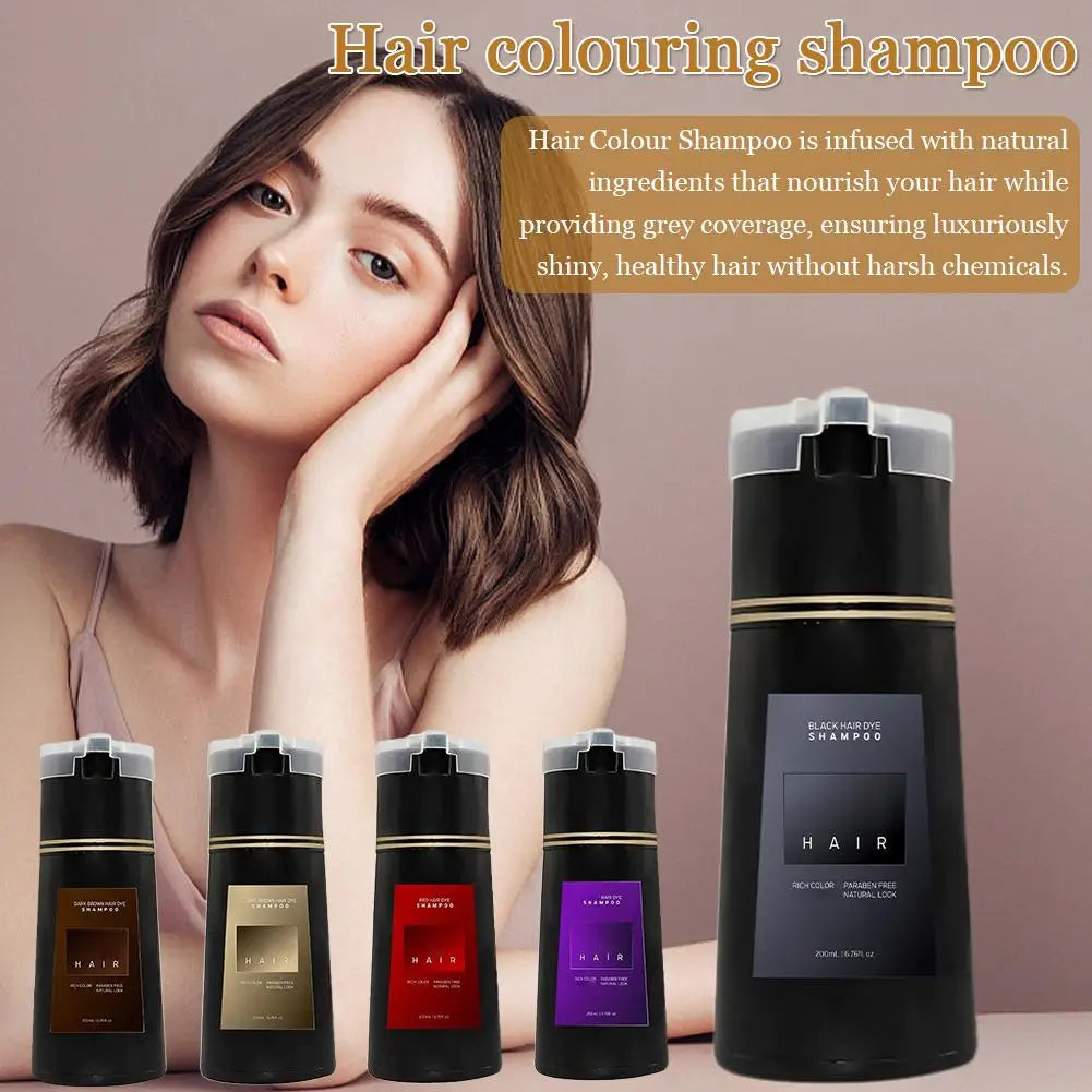 Qme Hair Coloring Shampoo – Cover Gray, Black & Brown Hair Dye Shampoo Qme