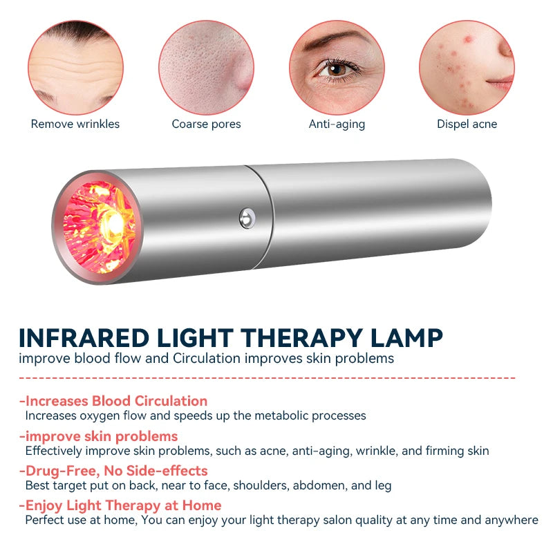 XceeFit Red Light Therapy Pen – 4-Wavelength 630/660/850/940nm Light Therapy Device Qst