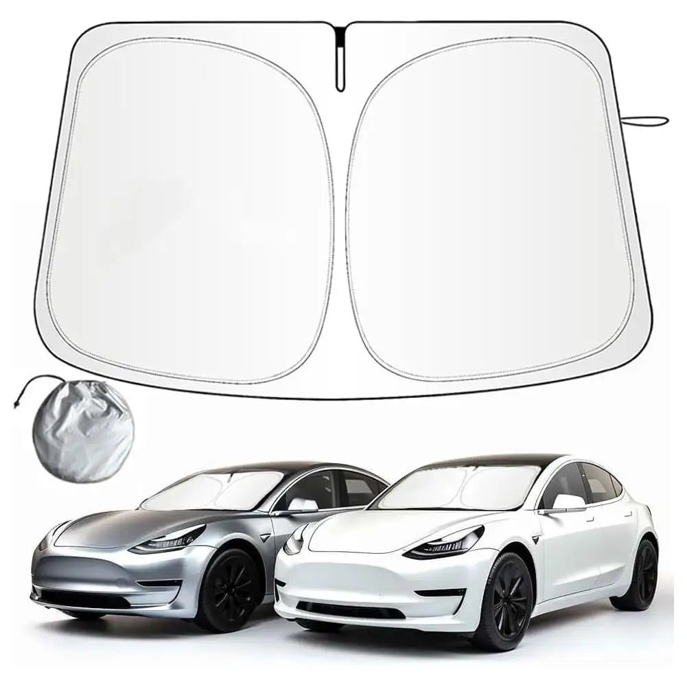 Tesla Model 3/Y Windshield Sunshade – Thickened UV Protection Car Windshield Sunshade Qme A