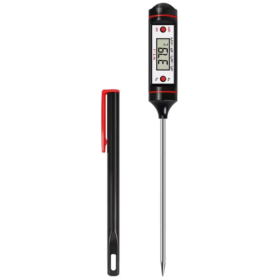 Digital Food Thermometer Probe -50–300°C BBQ Kitchen Kitchen Thermometer Qst black