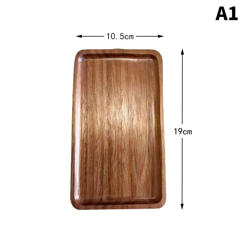 Japanese Beech Wood Oval Tray | Mini Solid Wooden Plate Wooden Serving Tray Qme A1