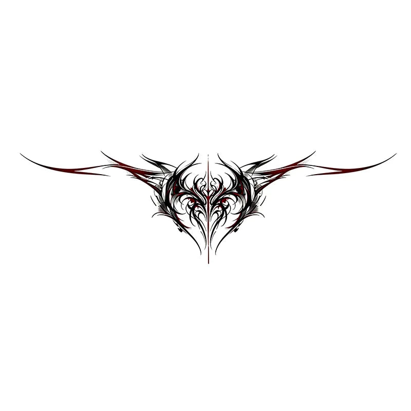 Dark Black Line Temporary Tattoo Stickers – Waterproof & Long-Lasting Temporary Tattoo Sticker Qme