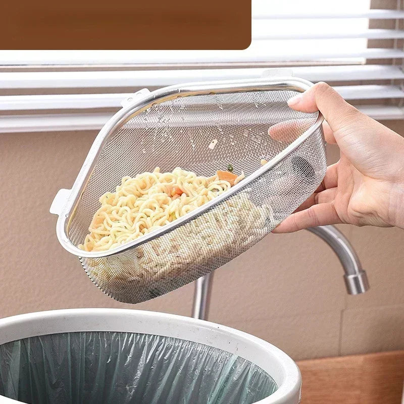 Stainless Steel Triangle Sink Drain Basket | Kitchen Organizer Sink Drain Basket Qme