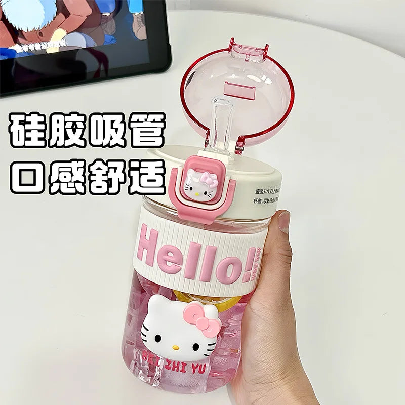 Hello Kitty Portable Straw Cup – Travel, Heat & Shock-Resistant Travel Straw Cup Qme