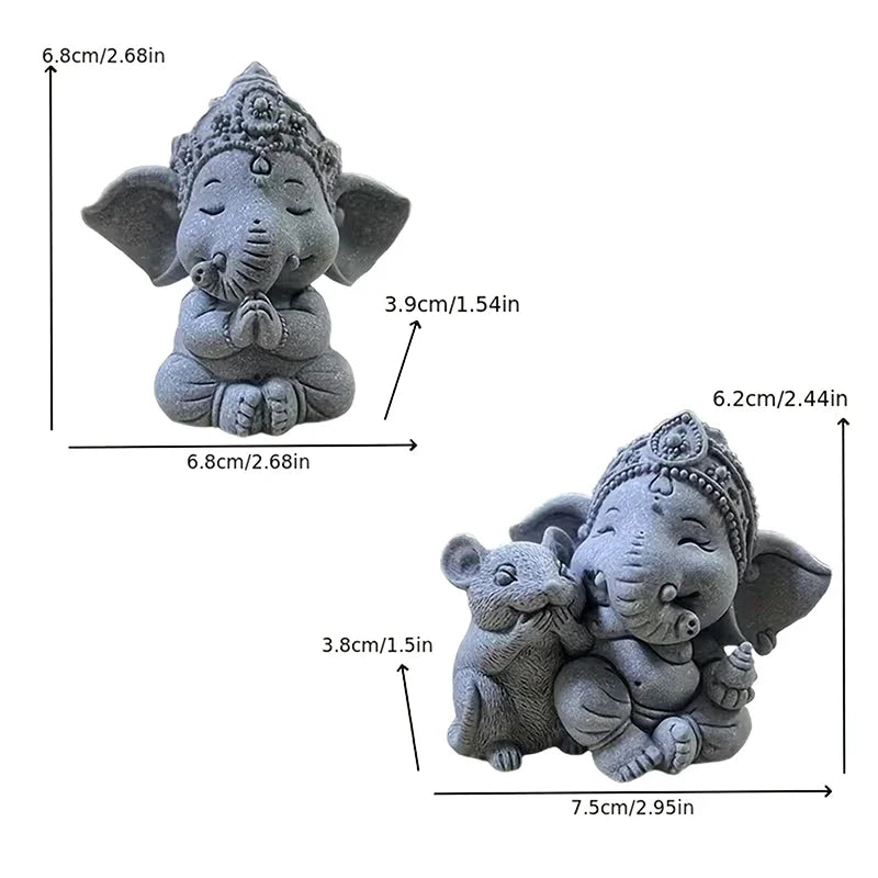 Guardian Elephant Statue – Hands Clasped Prayer Home Décor Decorative Figurine Qme