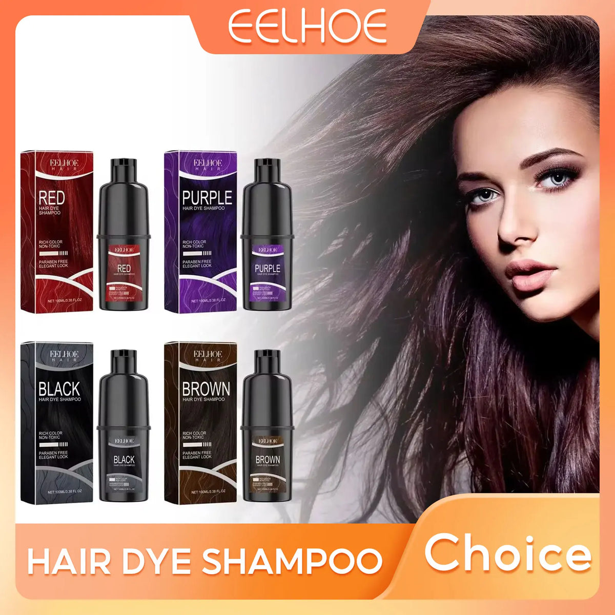 EELHOE Natural Hair Dye Shampoo – Herbal Gray Coverage 100ml Hair Dye Shampoo Qst