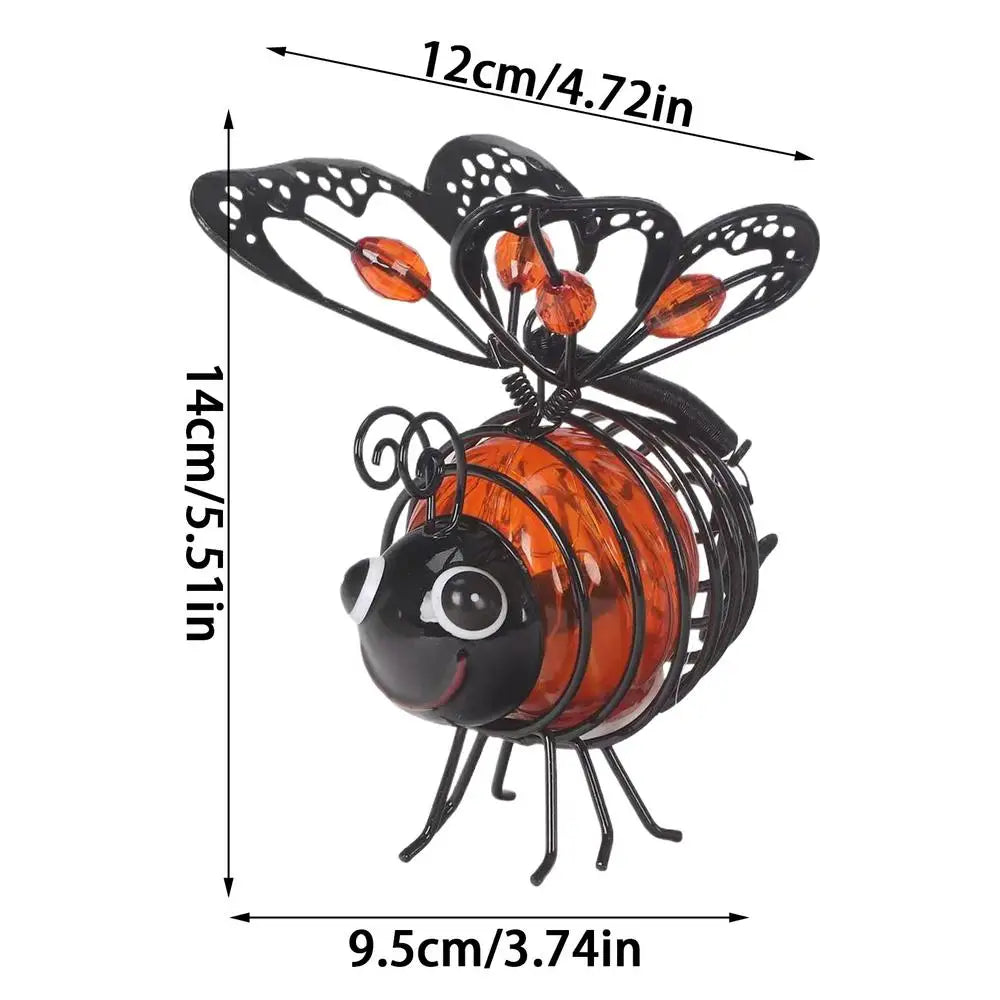 Solar Bee Garden Lamp | Waterproof Metal Outdoor Yard Light Solar Garden Light Qme Orange