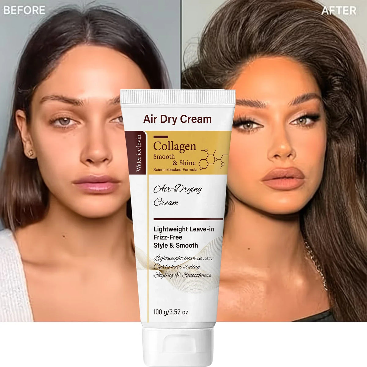 Collagen Leave-In Hair Cream | Air Dry, Frizz-Free & Shiny Leave-In Hair Cream Qme