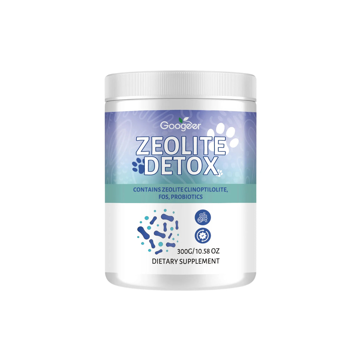 Zeolite Powder with FOS Prebiotic, Probiotics & Digestive Enzymes Gut Health Supplement Qst 1 bottle