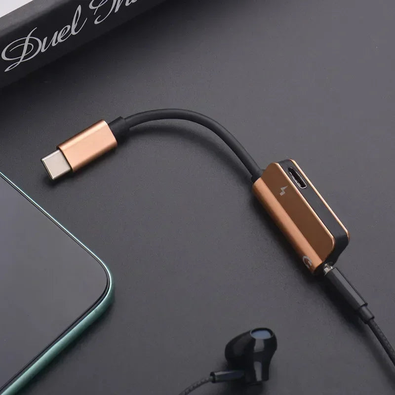 USB-C to 3.5mm DAC Audio Adapter | Type-C AUX Jack Converter USB-C Audio Adapter Qme