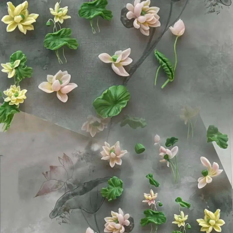 3D Floral Nail Art Mold – Lotus & Lily of the Valley DIY Nail Art Mold Qst