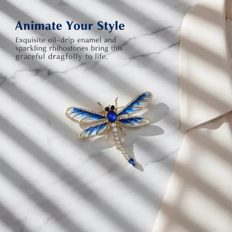 Enamel Dragonfly Brooch – Alloy Rhinestone Lapel Pin Enamel Brooch Pin Qme