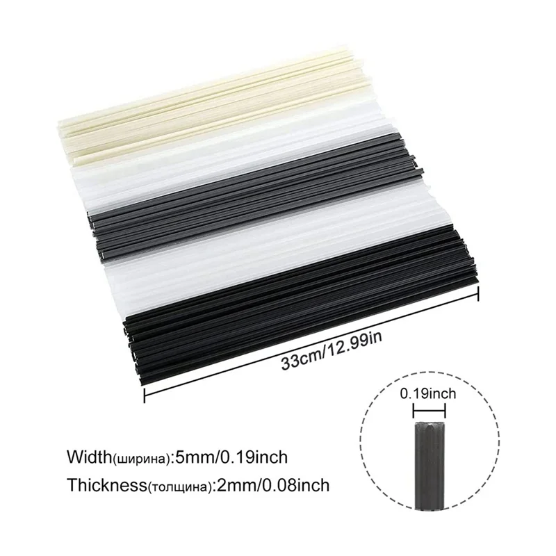 112-Pc Plastic Welding Rods Kit – 7 Types PP ABS PE TPO PA PC Plastic Welding Rods Qme