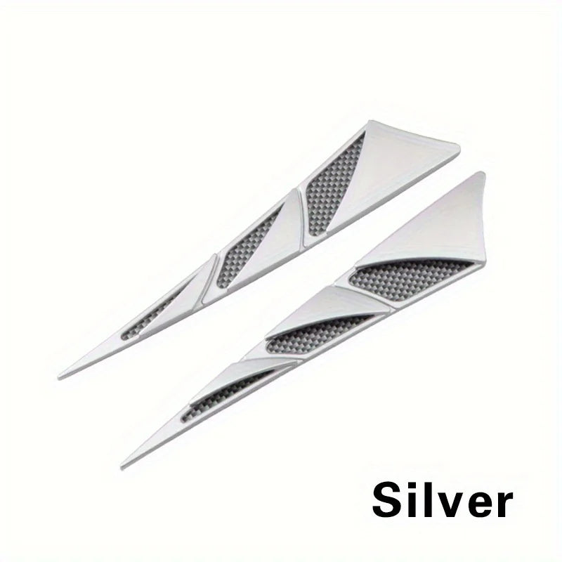 Universal Car Hood Vent Air Side Flow Intake Cover – ABS Car Hood Vent Cover Qme Silvery 2pcs