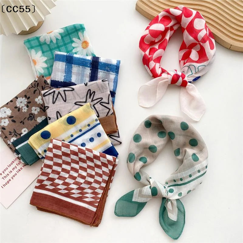 58cm Square Scarf – Handkerchief Print Neck, Hair & Bag Wrap Square Neck Scarf Qst