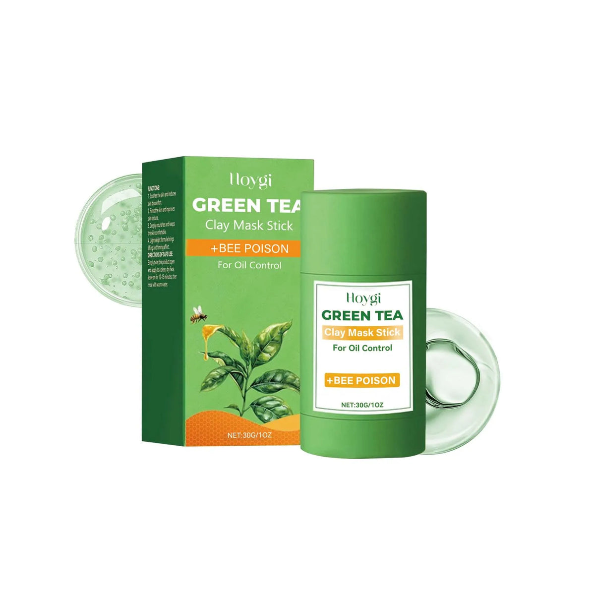 Hoygi Green Tea Cleansing Mask Stick – Purifying Face Mask Cleansing Face Mask Qst 30g boxed