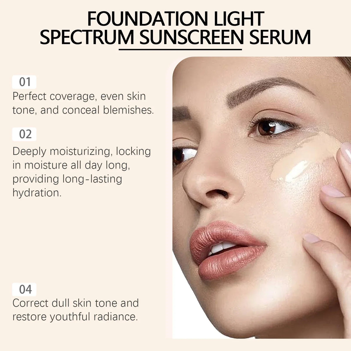 Qme 4-in-1 Full Coverage Liquid Foundation & Concealer Liquid Foundation Qme