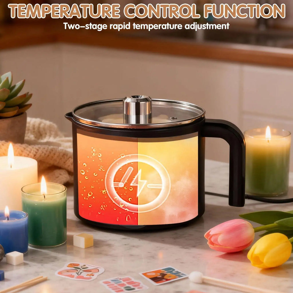 Electric Candle Wax Melting Pot 1.5L Large Non-Stick Steel Wax Melting Pot Qme