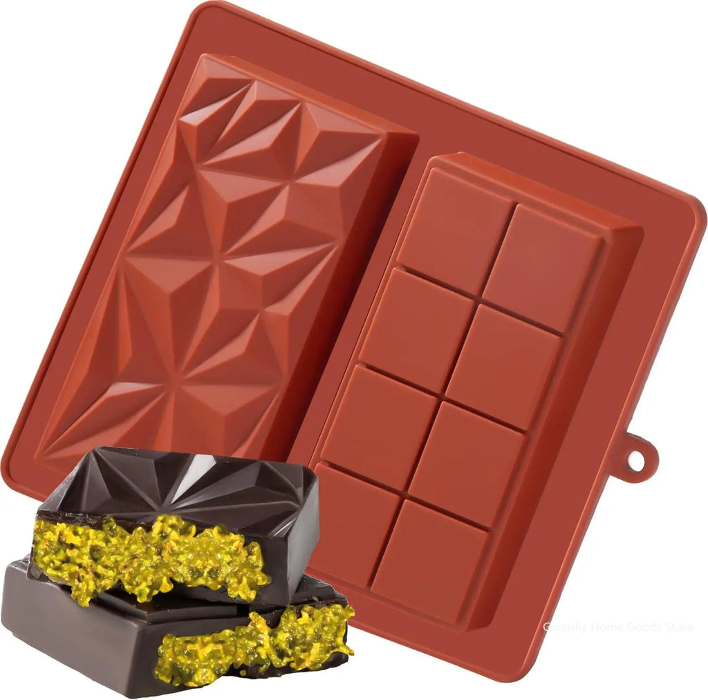 Dubai Chocolate Bar Silicone Mold – Large Thick Filling Bars Silicone Chocolate Mold Qme YH1164