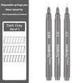 Fine Line Drawing Pens Set – Waterproof Quick-Dry Art Markers Fine Line Art Markers Qme 3pcs-Dark gray