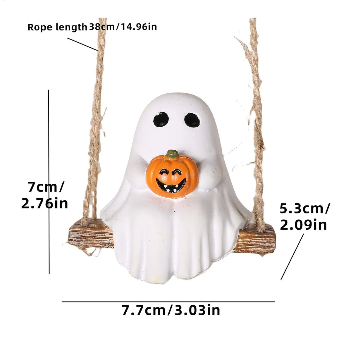 Ghost Pumpkin Halloween Swing Ornaments – Weather-Resistant Halloween Ornament Qme