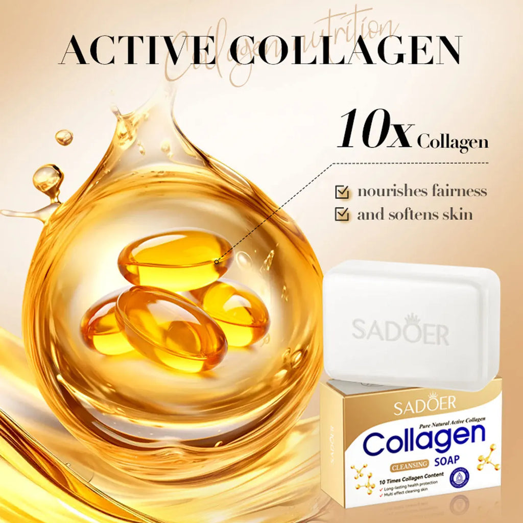 Collagen Moisturizing Deep Cleansing Face & Bath Soap Face & Bath Bar Soap Qme