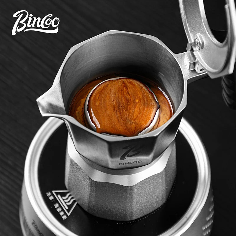 Bincoo Double Valve Moka Pot – 2-Cup Stovetop Espresso Maker Stovetop Espresso Maker Qst