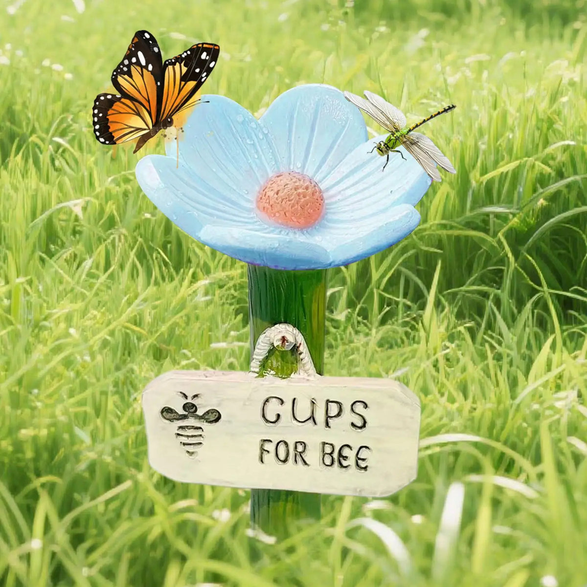 Flower Shaped Bee Waterer Feeder Cups – Colorful Garden Bee Waterer Feeder Qme