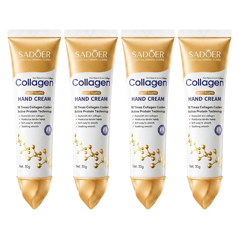 SADOER Collagen Hand Cream – Firming, Brightening & Hydrating Hand Cream Qst 4pcs