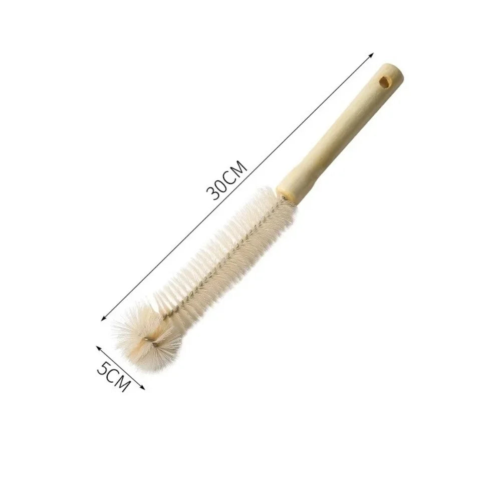 Wooden Handle Bottle Brush – Long Glass & Drink Bottle Scrubber Bottle Cleaning Brush Qme 30x5cm