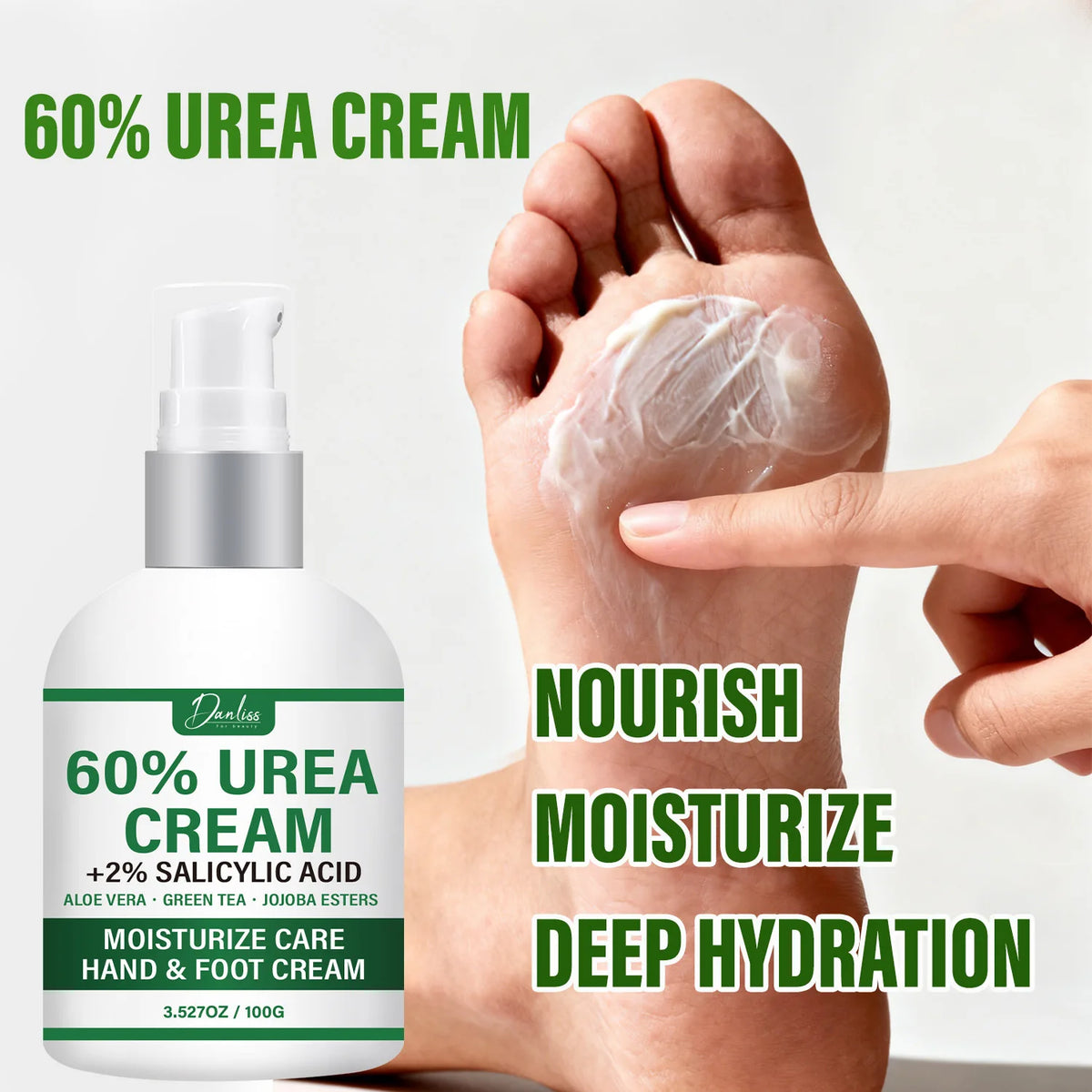 60% Urea Hand & Foot Cream – Salicylic Acid, Aloe & Green Tea Hand & Foot Cream Qst