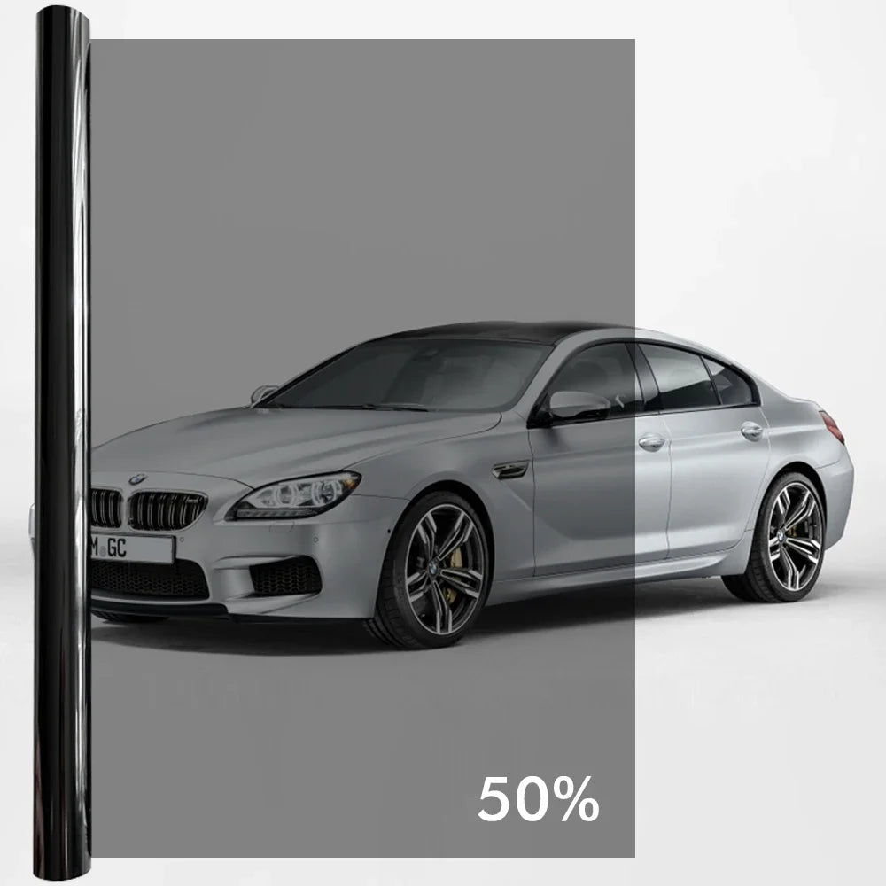 Car Window Tint Film 75cm x 3m – Dark Privacy Vinyl, 7 Colors Window Tint Film Qme 50Percent VLT 75x300cm