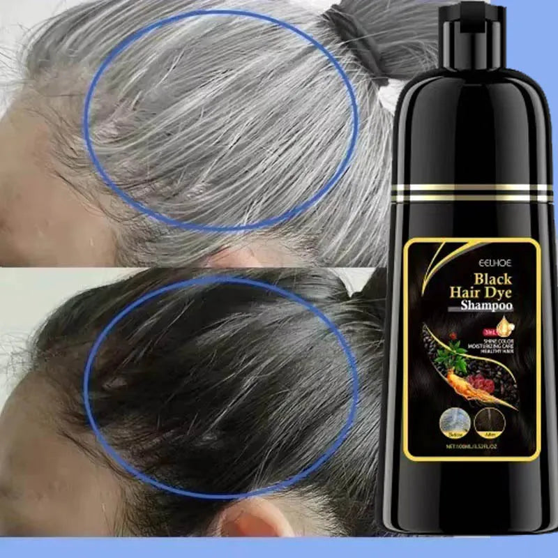 Natural Herbal Hair Dye Shampoo – Gray to Dark Brown & Black Hair Dye Shampoo Qme