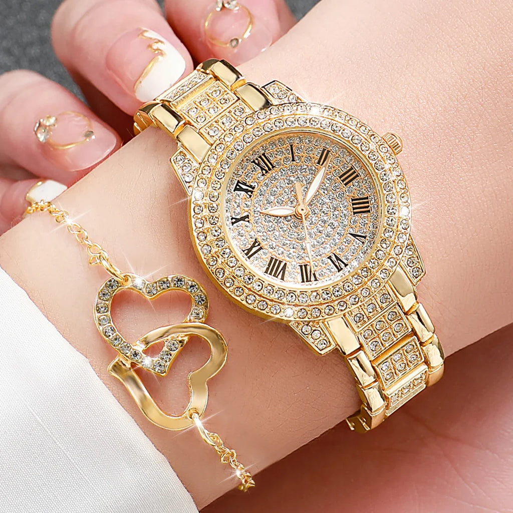 Women's Quartz Watch & Jewelry Set – Necklace, Ring & Earrings Watch & Jewelry Set Qme