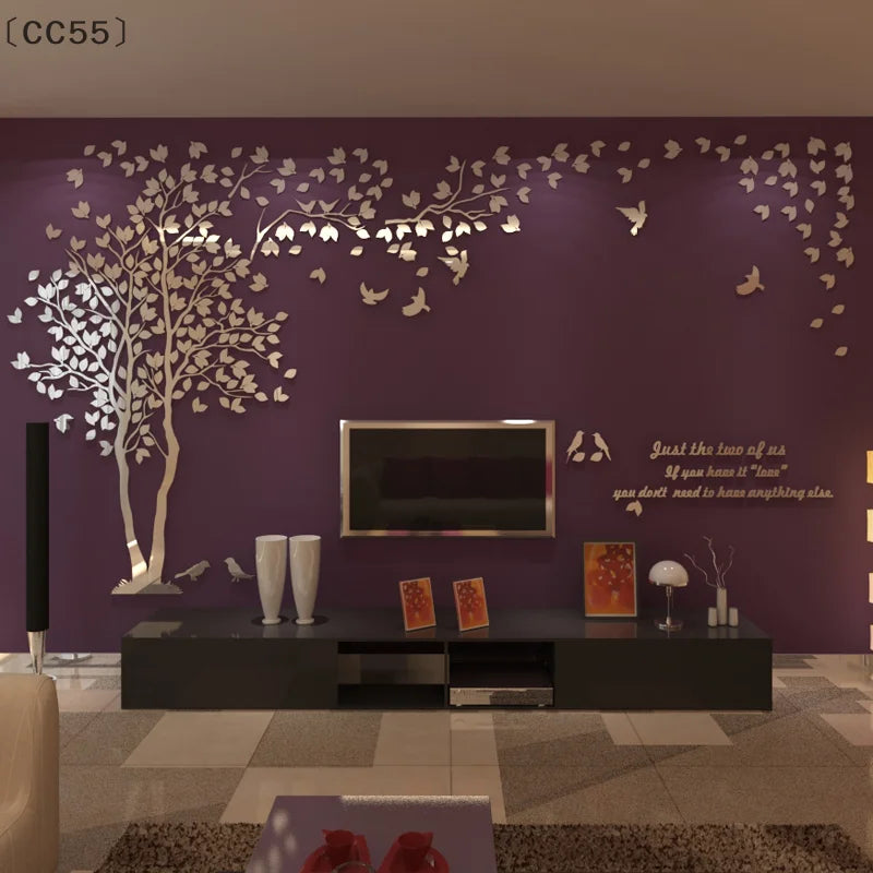 3D Acrylic Tree Wall Stickers – Self-Adhesive Wall Decal Wall Decal Sticker Qst