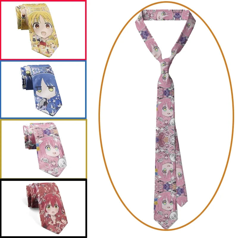 Anime Girl Necktie | Novelty Party & Wedding Shirt Suit Novelty Necktie Qme