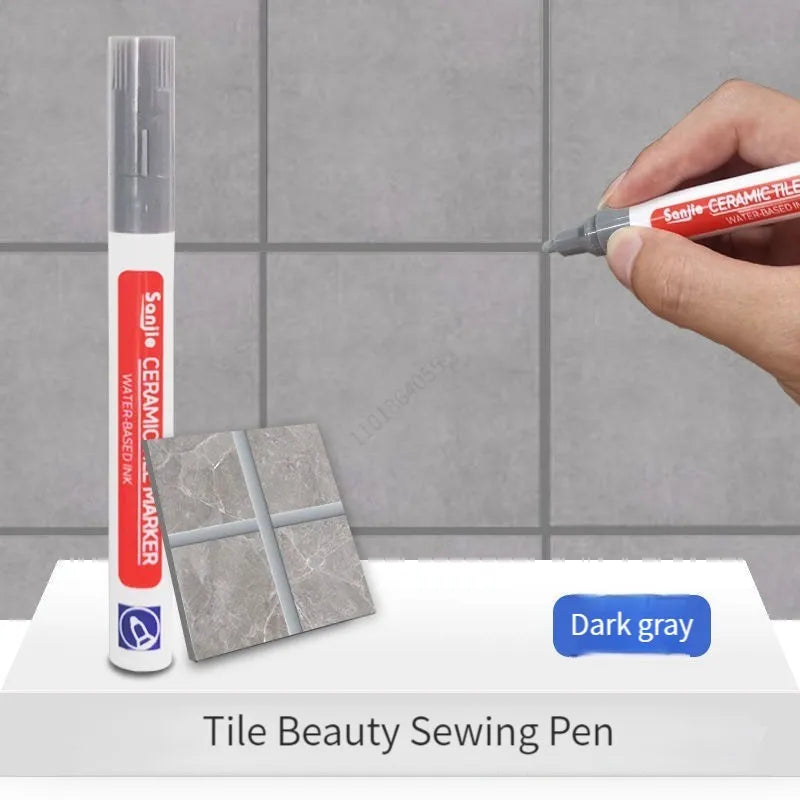 12-Pack Waterproof Grout Tile Marker Pens – Gap Repair & Sealer Grout Repair Markers Qme dark gray