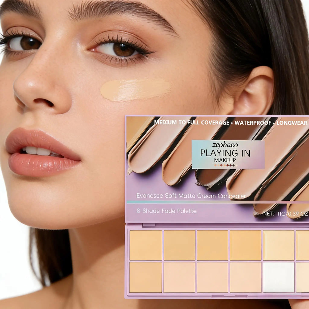 Zephoco 8-Color Concealer Palette – Full Coverage & Brightening Concealer Palette Qme