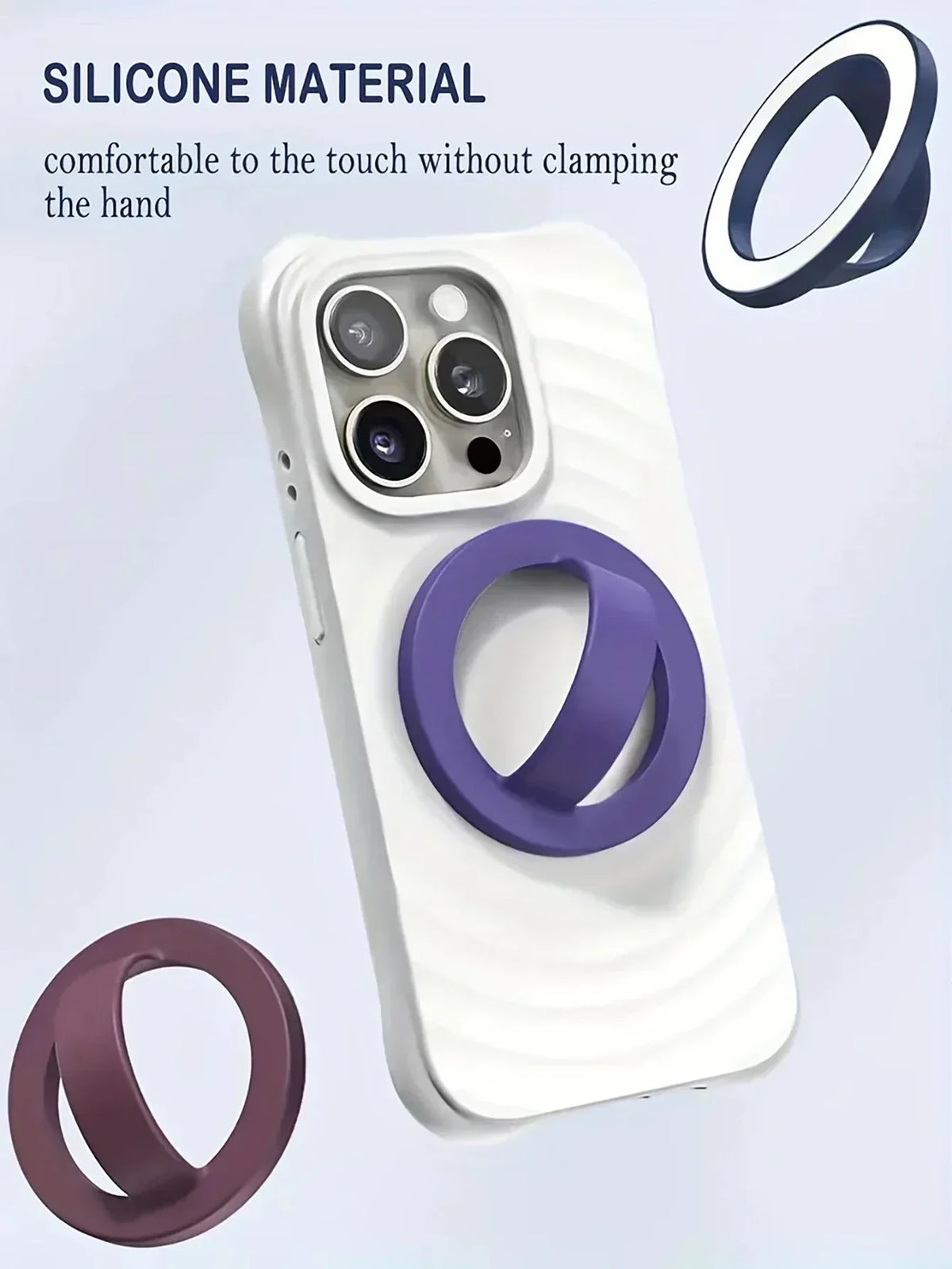 Silicone Magnetic Ring Buckle Universal Phone Holder Phone Ring Holder Qme