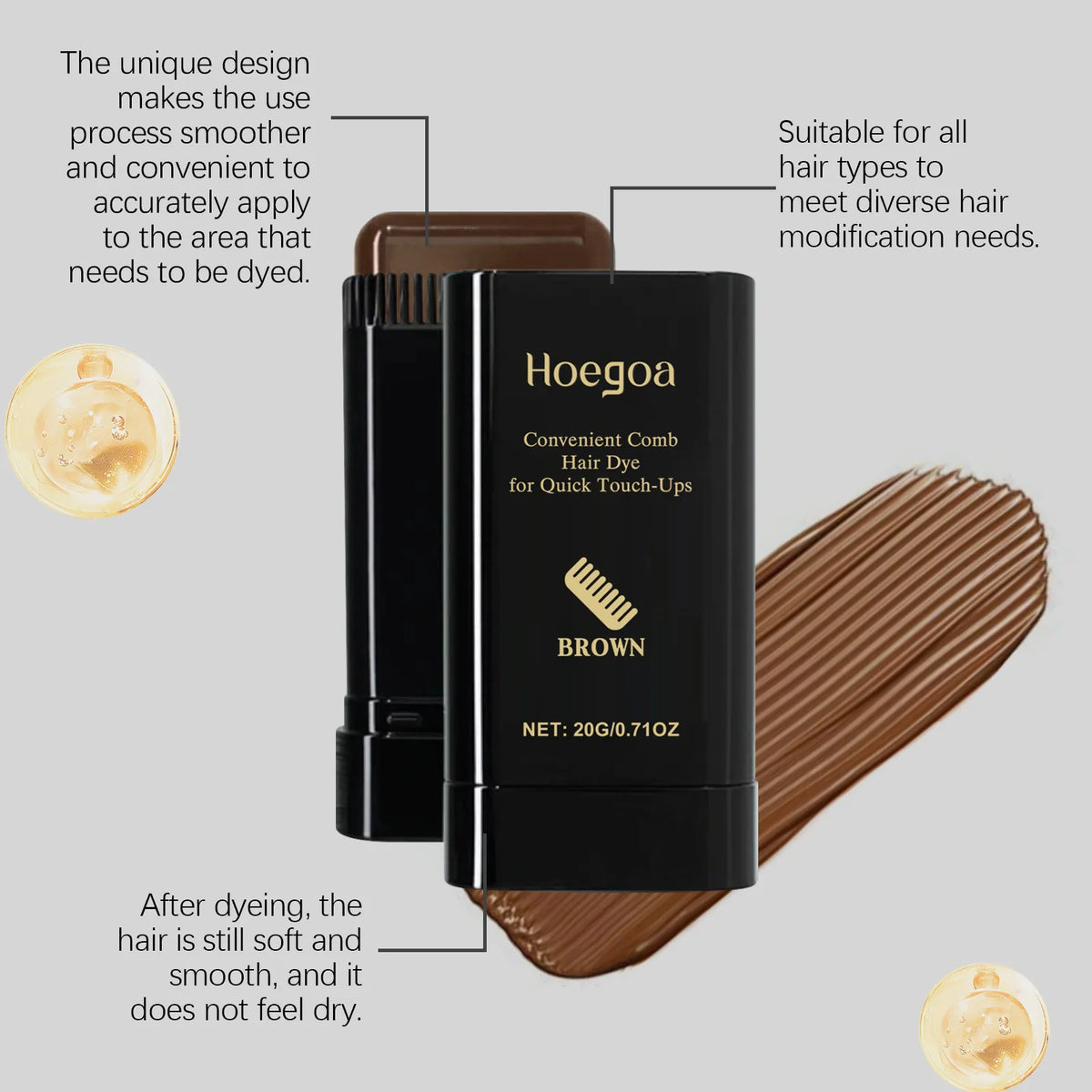 HOEGOA Temporary Hair Color Stick – Gray & White Coverage Temporary Hair Color Qst