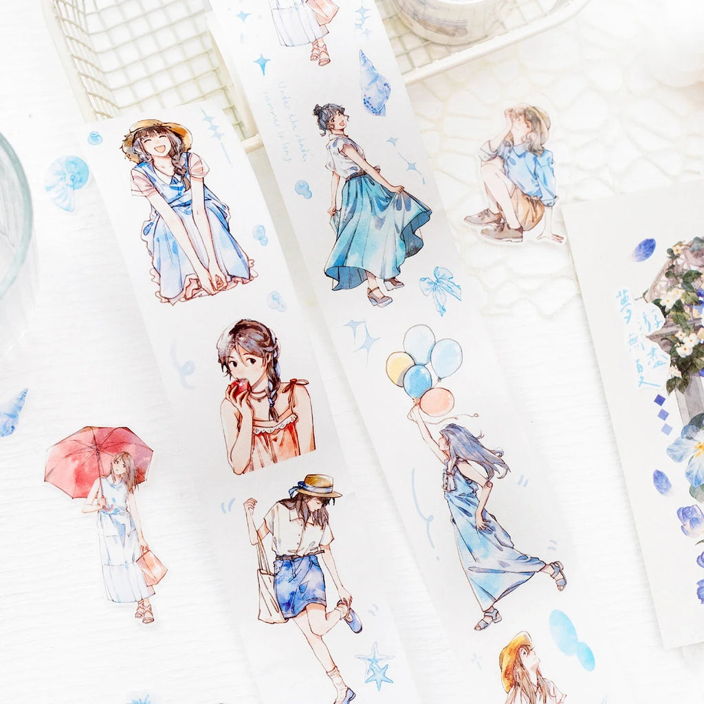 PET Scrapbooking Decorative Tape | People Stickers | 2m Roll Decorative Craft Tape Qme