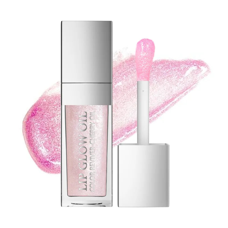 Cherry Pink Lip Oil Plumping Gloss – Hydrating Tinted Coat Plumping Lip Gloss Qme 07