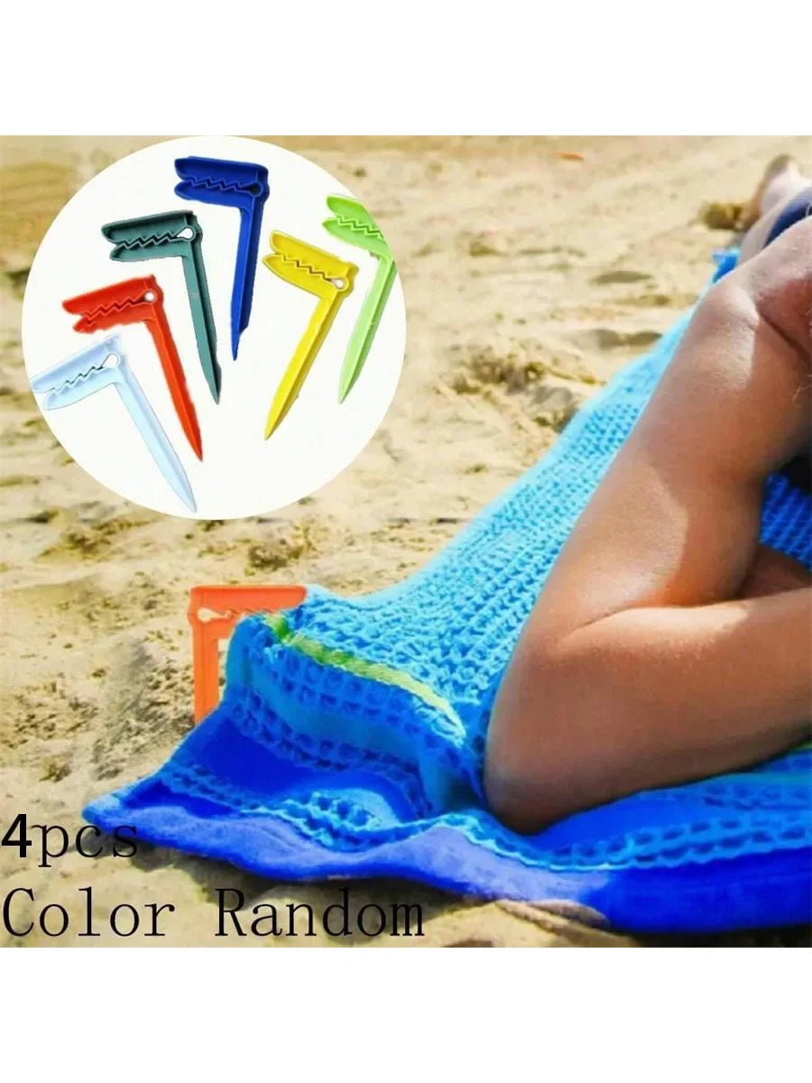 Portable Beach Towel Clips Outdoor Camping Mat Holder 4pcs Towel Clips Qme