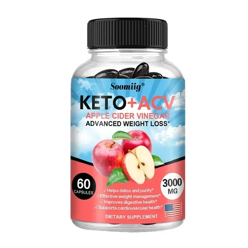 Keto Apple Cider Vinegar Capsules – Metabolism Support ACV Supplement Capsules Qst 60 count-1 bottle