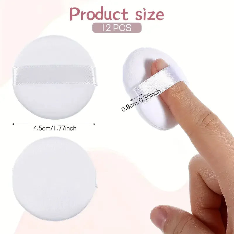 12-Pack Mini Fingertip Powder Puffs – Reusable Makeup Sponges Powder Puff Sponges Qme