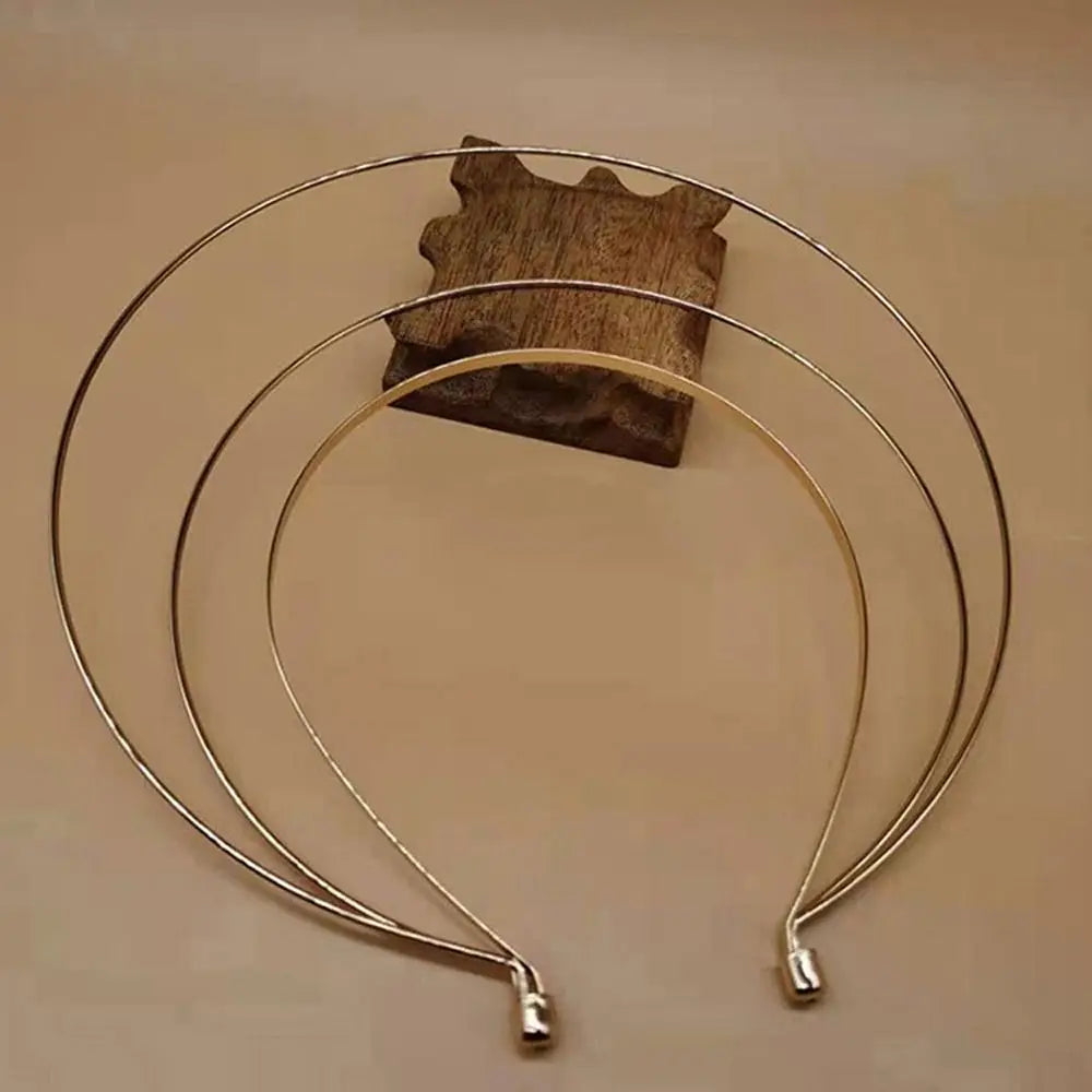 Multi-Layer Non-Slip Goddess Metal Headband | Thin Hair Hoop Metal Headband Qme gold-3layer