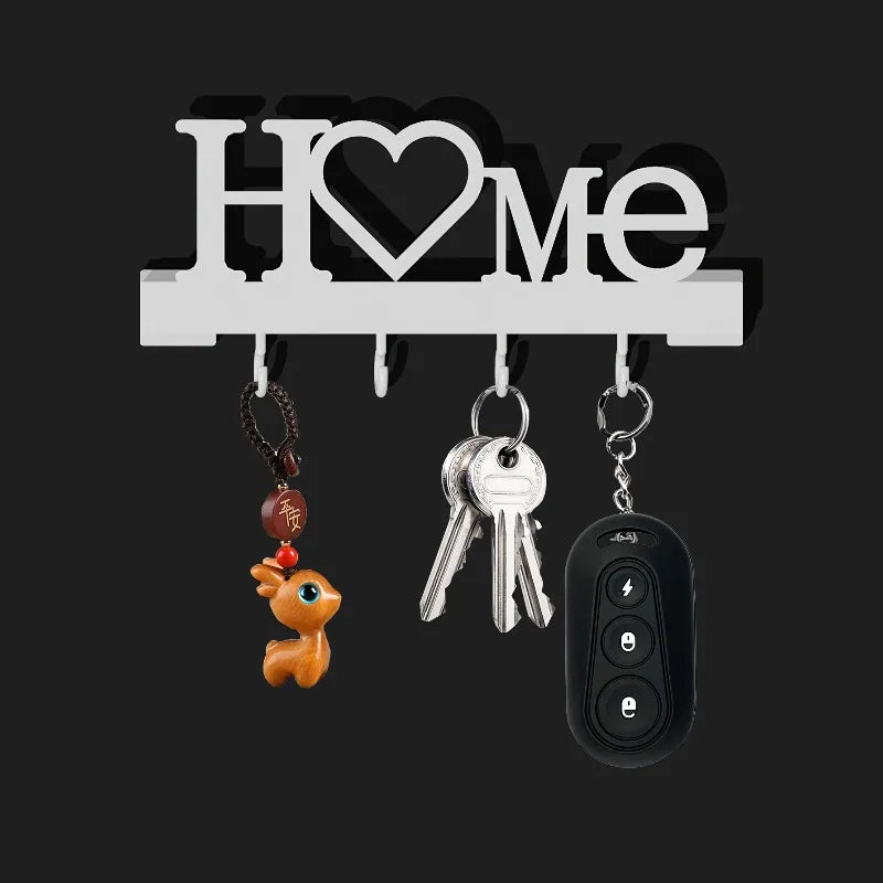 Love Heart Wall-Mounted Key Hook Entry Organizer – Iron Wall Key Hook Organizer Qme