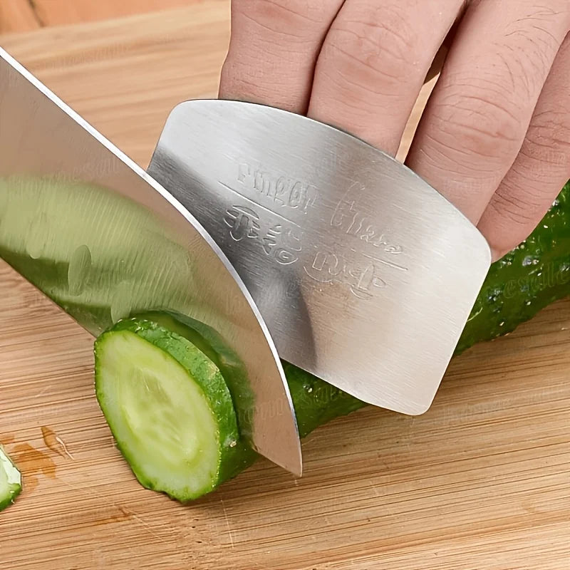 Stainless Steel Finger Guard – Reusable Kitchen Safety Tool Kitchen Finger Guard Qme