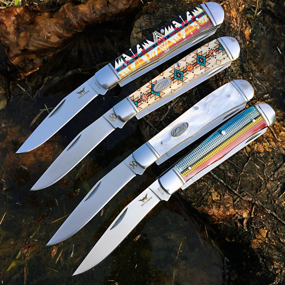 Z.QIAN Watchman W124 Slip Joint Folding Pocket Knife D2 Steel Folding Pocket Knife Qst