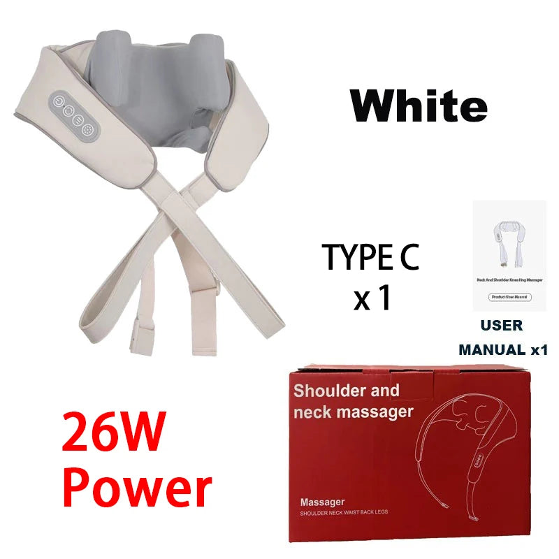 Shiatsu Neck & Shoulder Massager with LED Red Light | PAQIN Neck Shoulder Massager Qst GEN2-26W-WHITE